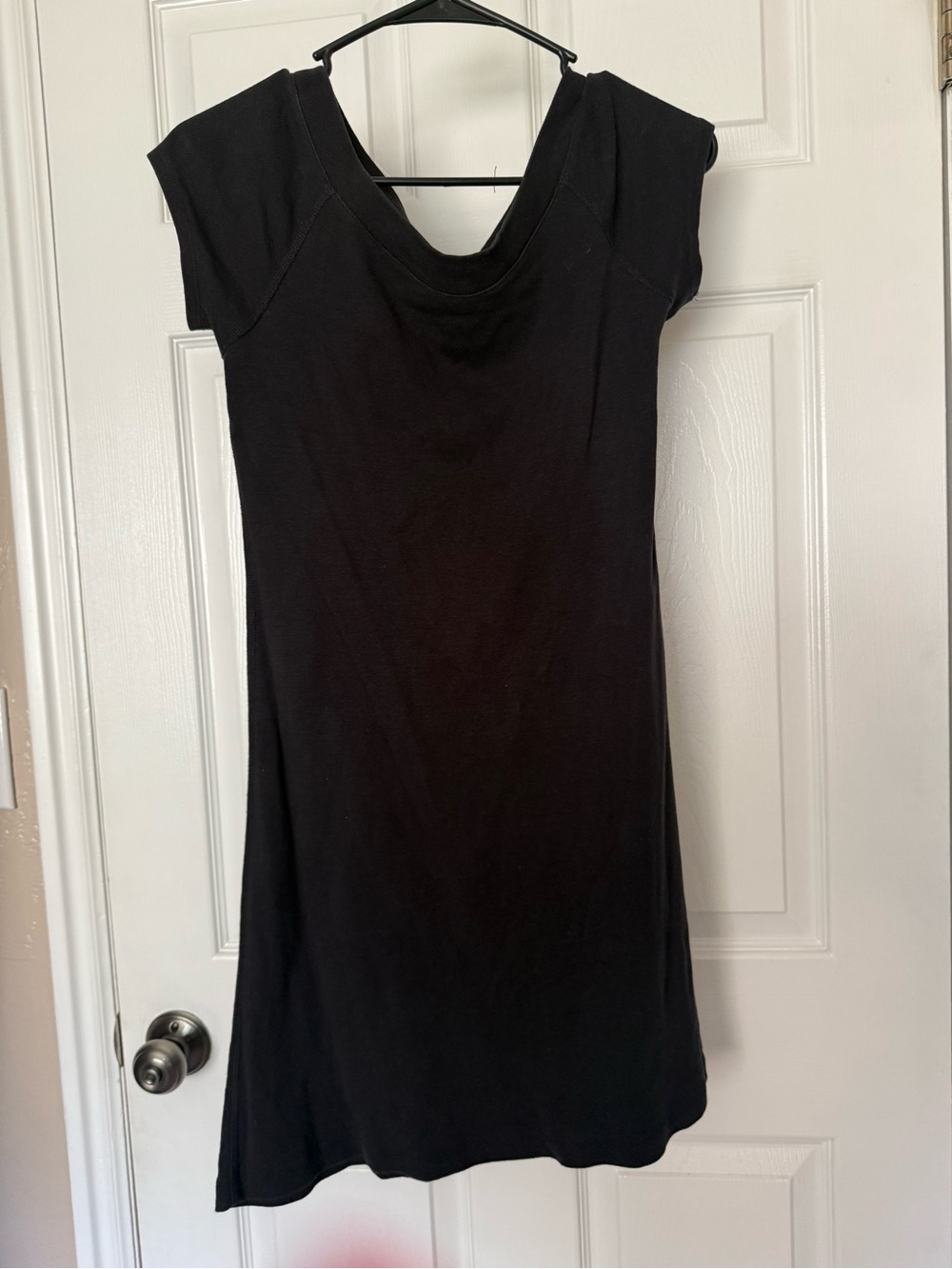 Workshop Republic Clothing Black Cap-Sleeve Mini Dress